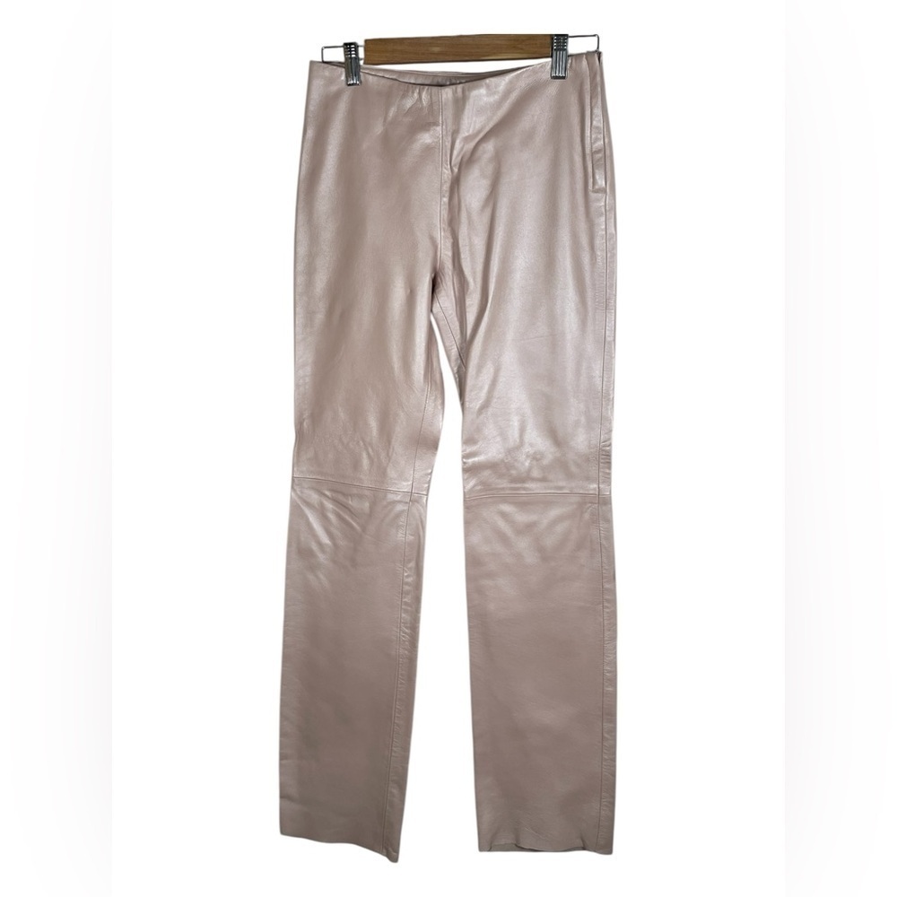DAMSELLE New York Lined Rose Gold Soft Leather Pants‎ Made USA...Size 4